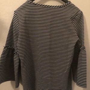 Full sleeve stripped top with frilled sleeves